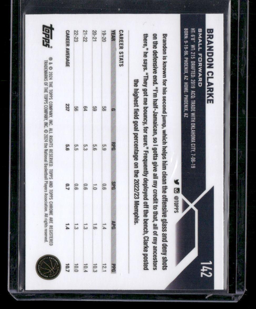 2023-24 Topps Chrome #142 Brandon Clarke