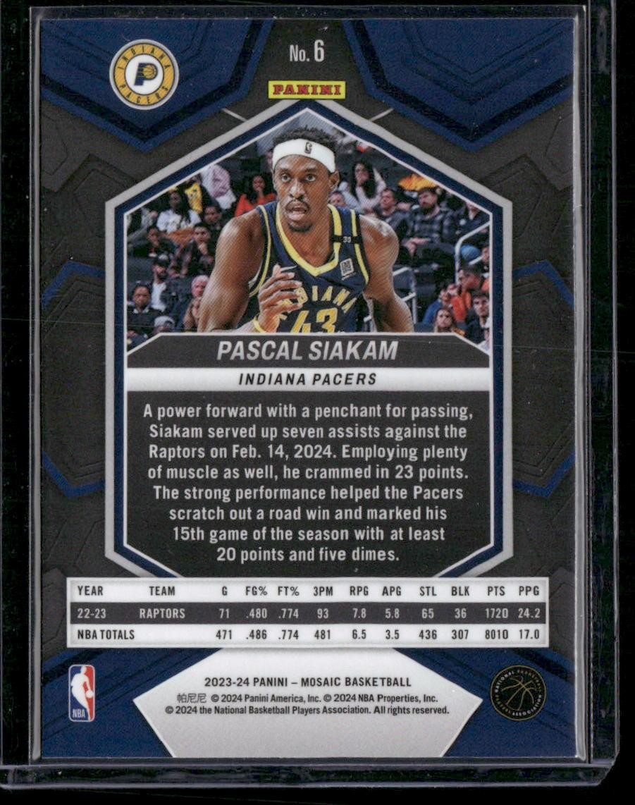 2023-24 Panini Mosaic #6 Pascal Siakam