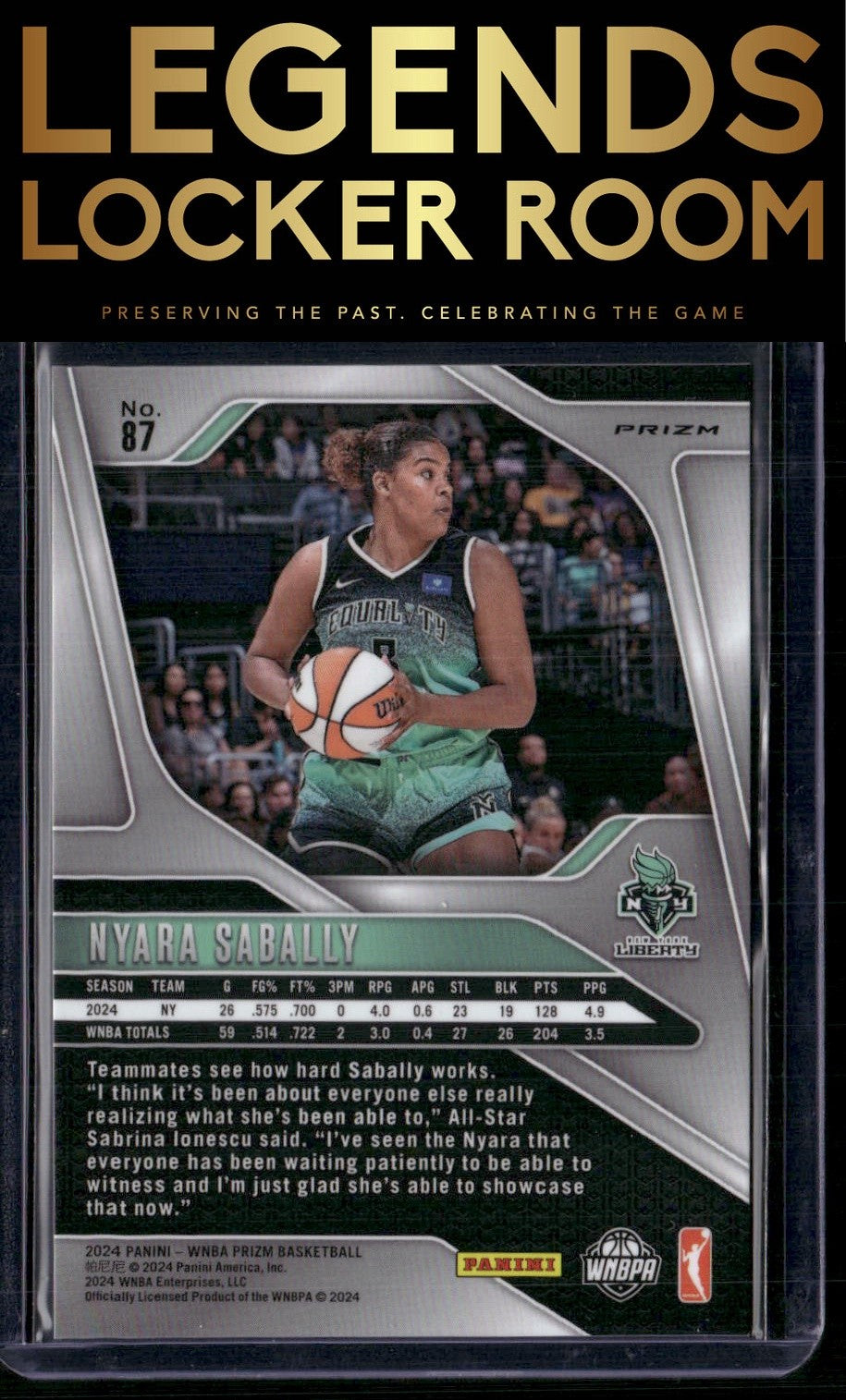 2024 Panini Prizm WNBA #87 Nyara Sabally Silver Prizms