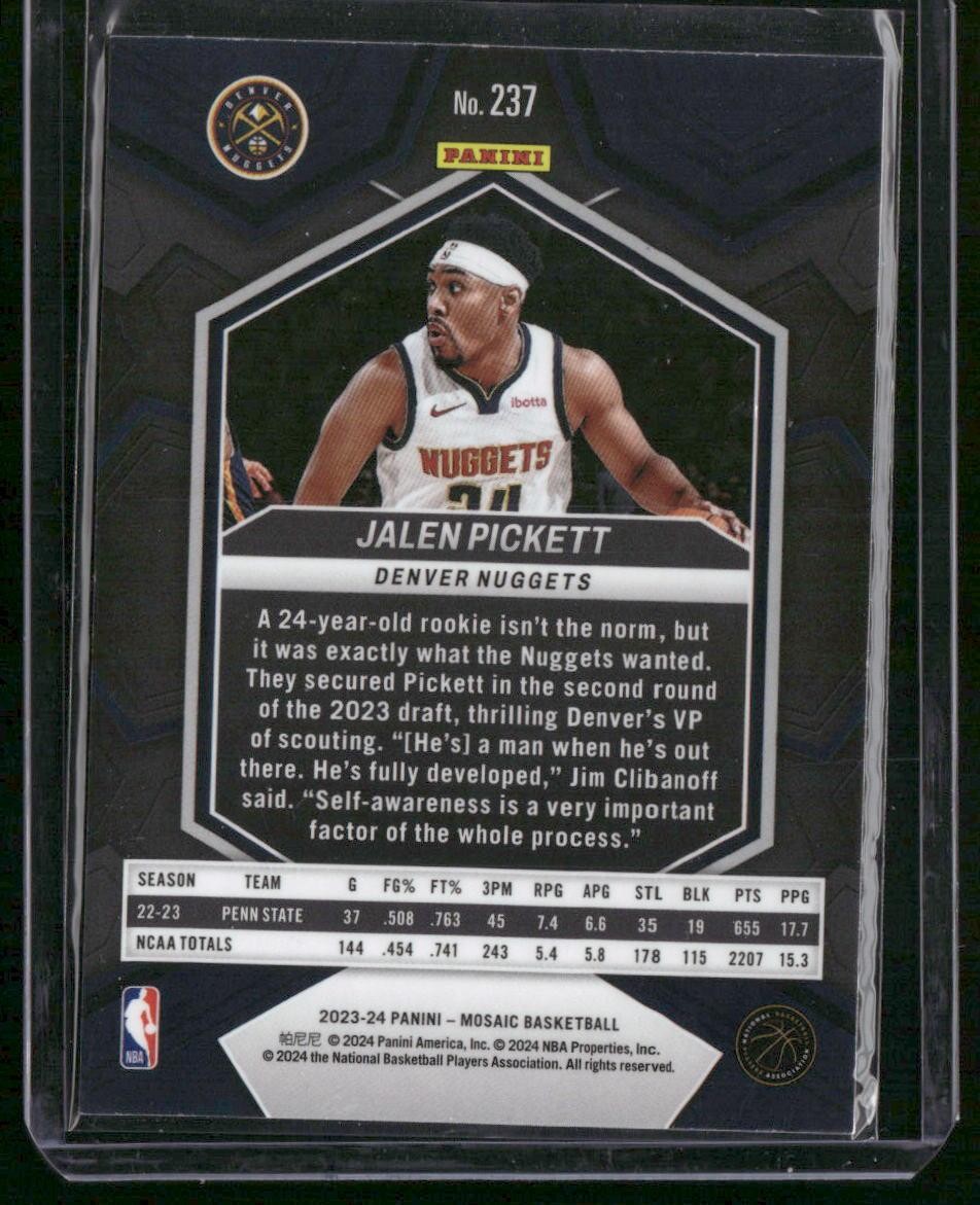 2023-24 Panini Mosaic #237 Jalen Pickett