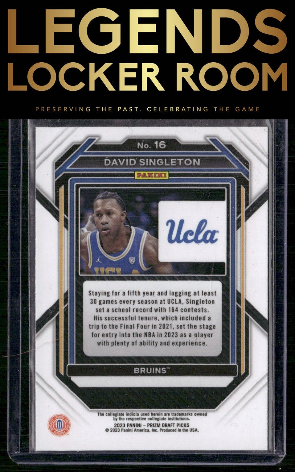 2023 Panini Prizm Draft Picks #16 David Singleton