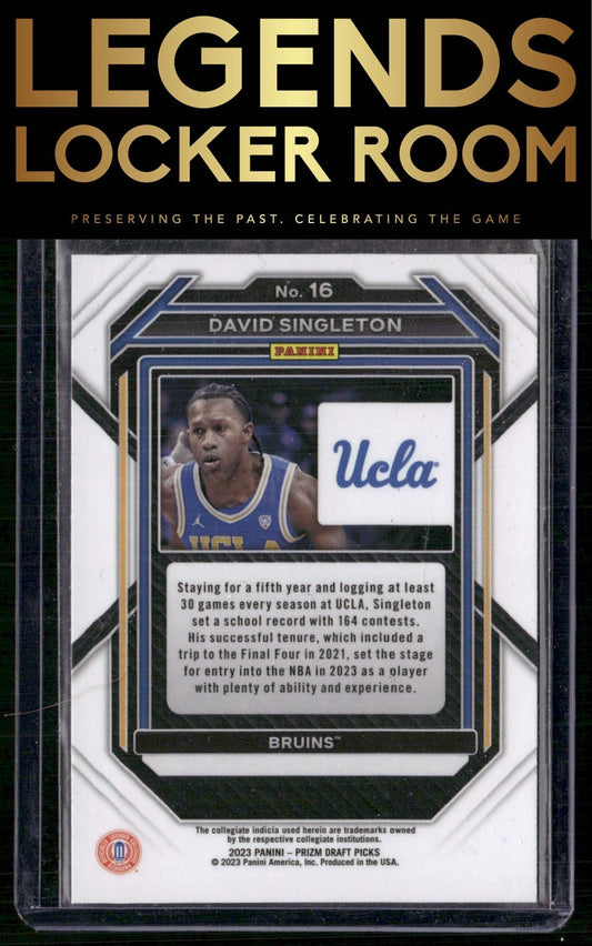 2023 Panini Prizm Draft Picks #16 David Singleton