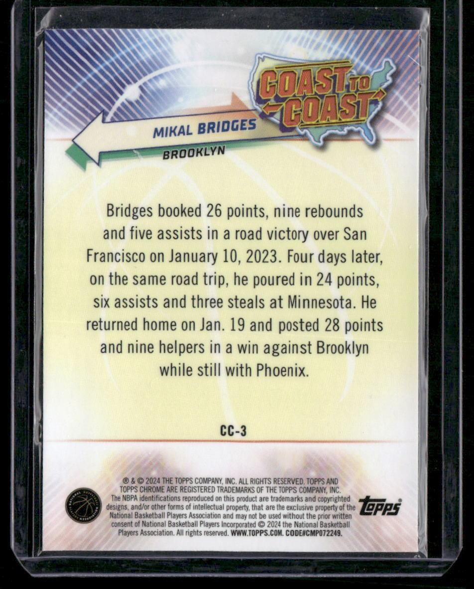 2023-24 Topps Chrome #CC-3 Mikal Bridges Coast to Coast