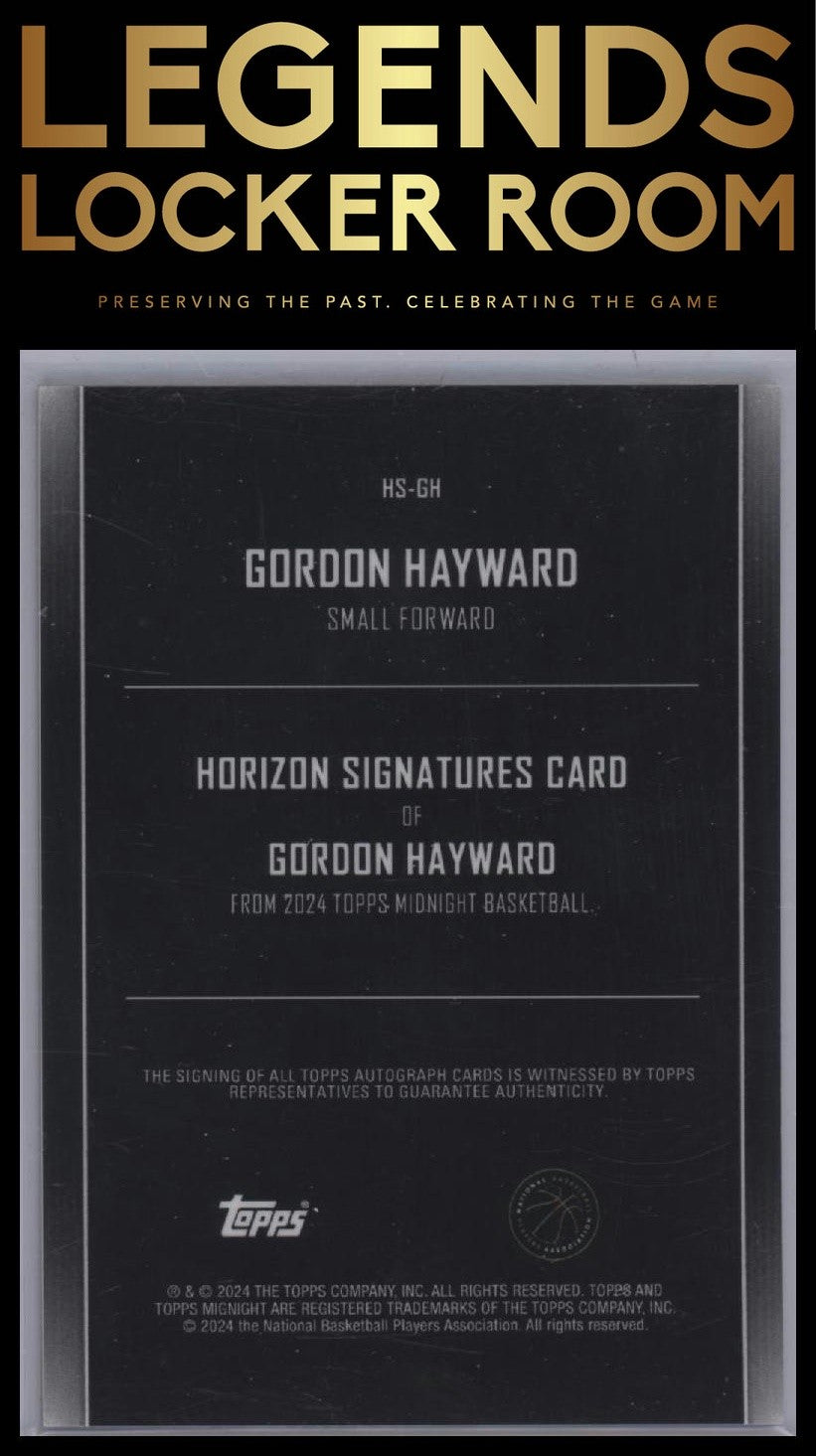 2023-24 Topps Midnight #HS-GH Gordon Hayward Horizon Signatures Twilight #/199
