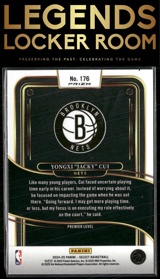 2024-25 Panini Select #176 Yongxi "Jacky" Cui Silver Prizm