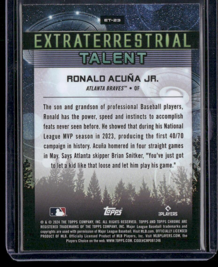 2024 Topps Chrome Cosmic #ET-23 Ronald Acuña Jr Extraterrestrial Talent