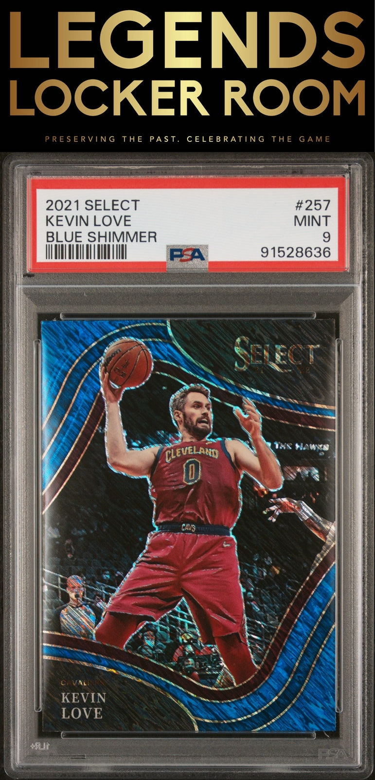 2021 Panini Select #257 Kevin Love Blue Shimmer PSA 9