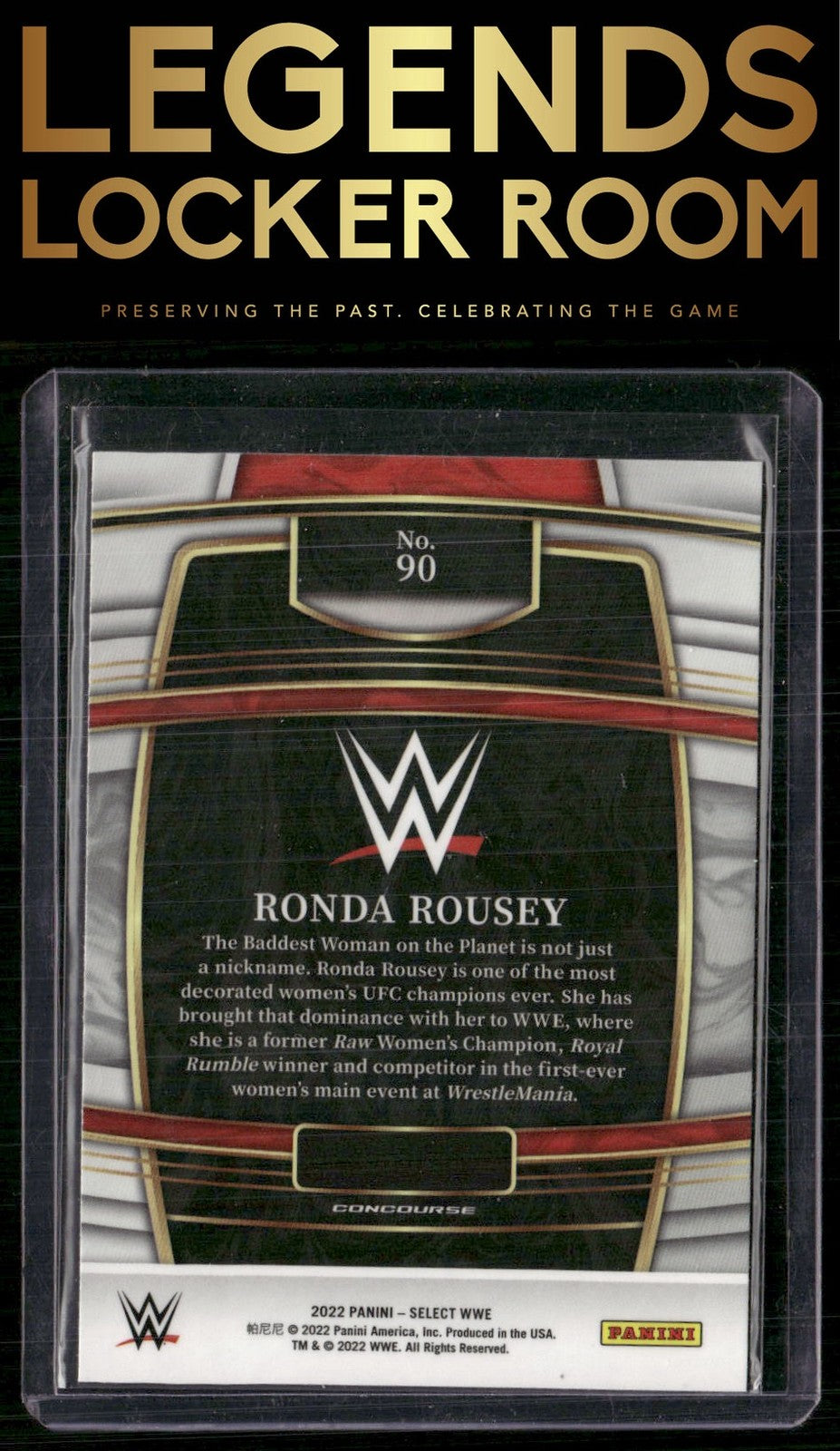 2022 Panini Select WWE #90 Ronda Rousey Red and Blue Prizms