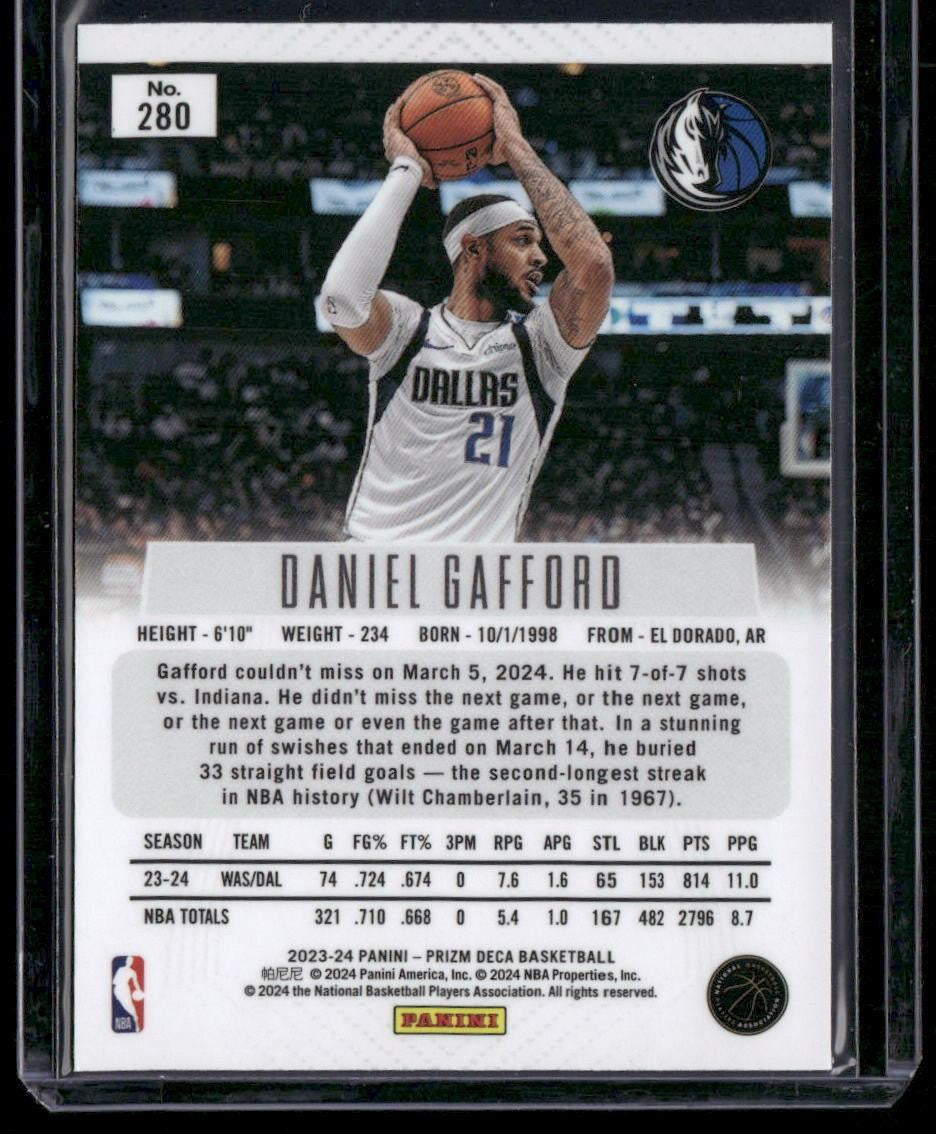2023-24 Panini Prizm Deca #280 Daniel Gafford