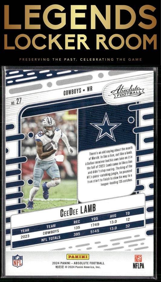 2024 Panini Absolute #27 CeeDee Lamb Yellow