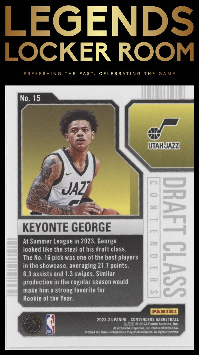 2023-24 Panini Contenders #15 Keyonte George 2023 Draft Class Contenders