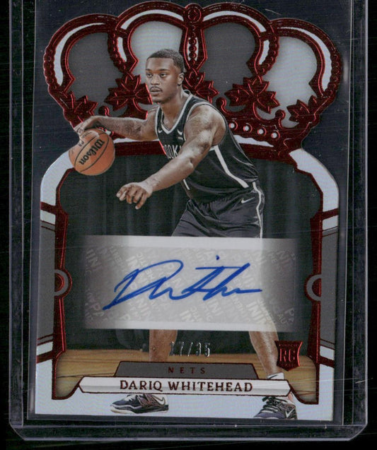 2023-24 Panini Crown Royale Dariq Whitehead Rookie Crown Auto Red #/35
