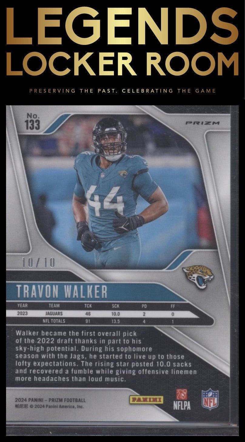 2024 Panini Prizm #133 Travon Walker Gold Scope 10/10 Bookend!