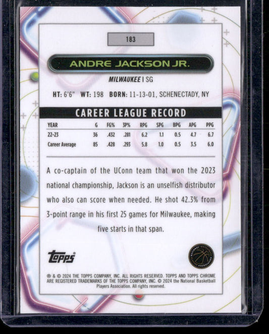 2023-24 Topps Chrome Cosmic #183 Andre Jackson Jr.