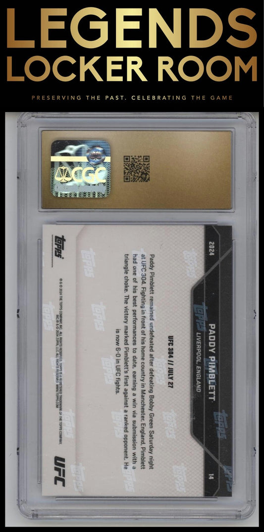 2024 Topps Now UFC #14 Paddy Pimblett CGC 10