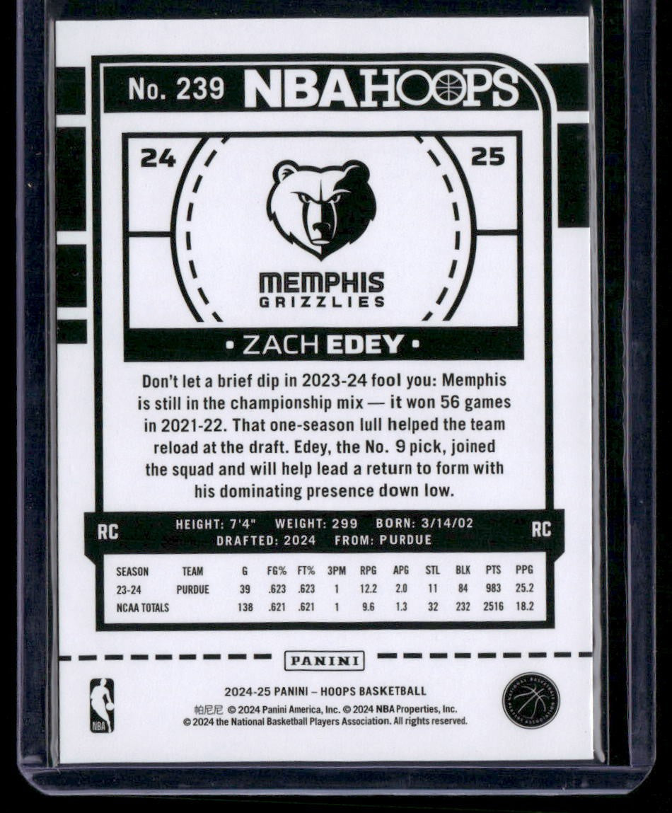 2024-25 Hoops #239 Zach Edey