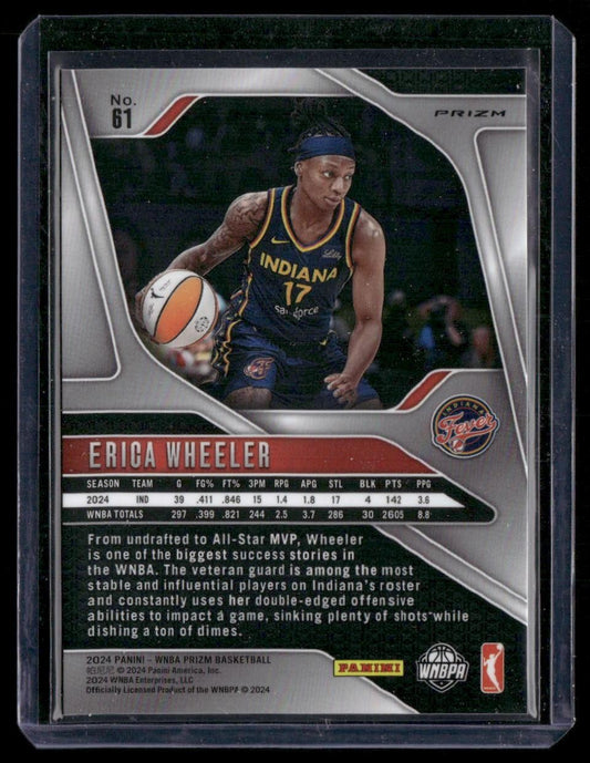 2024 Panini Prizm WNBA #61 Erica Wheeler Silver Prizms