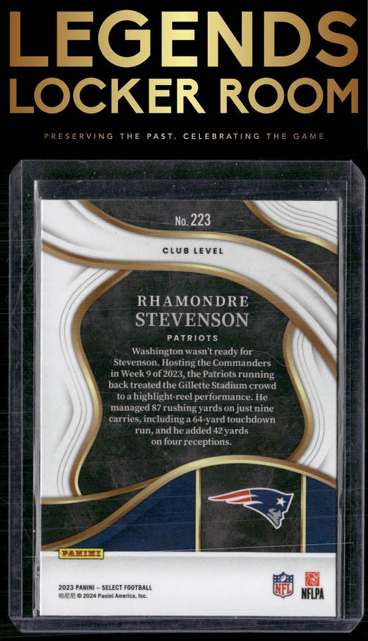 2023 Panini Select #223 Rhamondre Stevenson