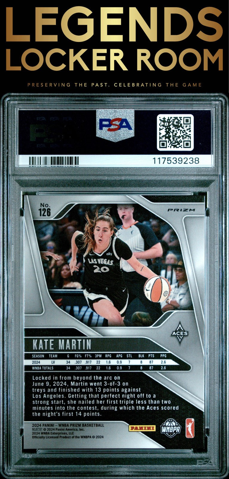 2024 Panini Prizm Wnba #126 Kate Martin Silver Prizm PSA 10