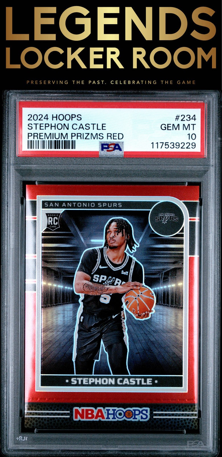 2024 Panini NBA Hoops #234 Stephon Castle Premium Prizms Red /99 PSA 10
