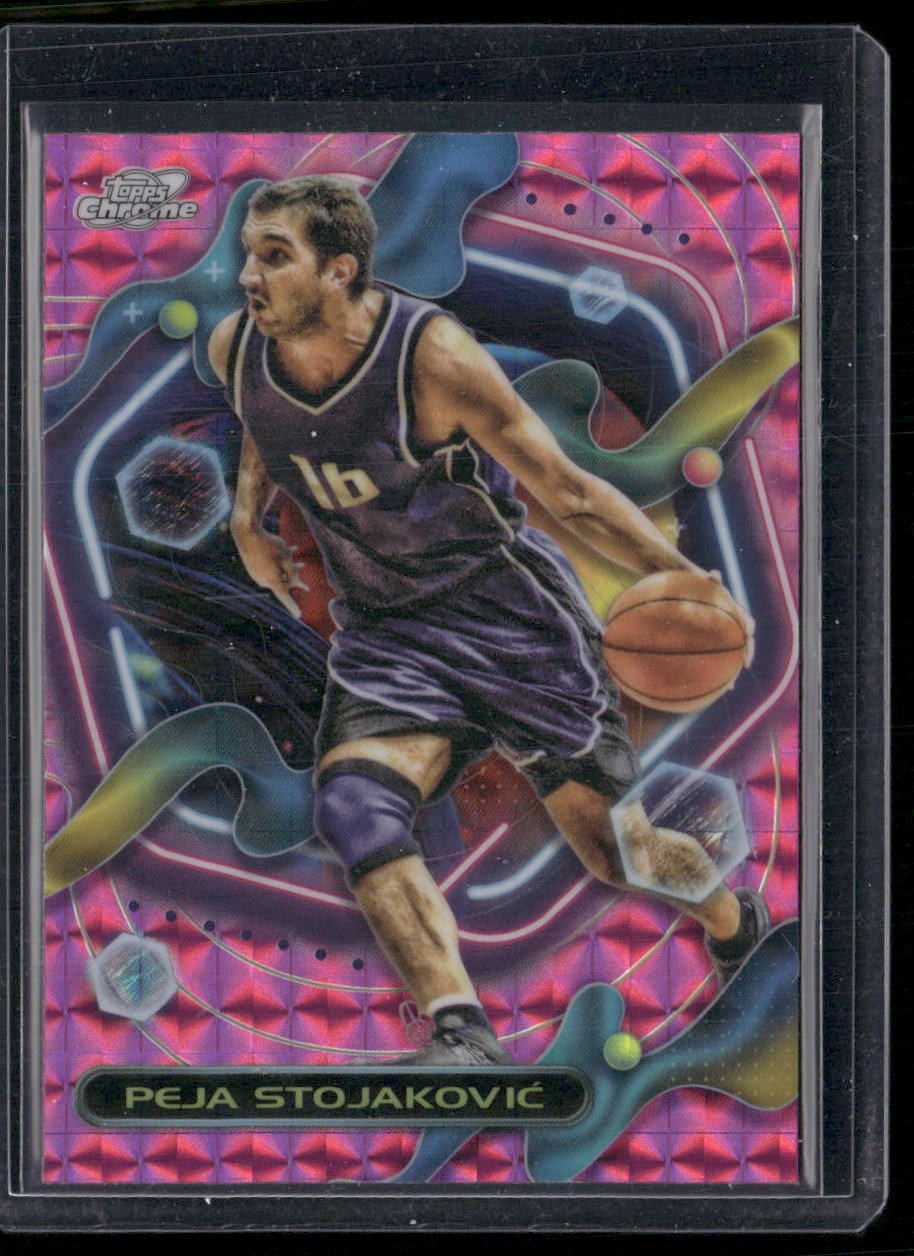 2023-24 Topps Chrome Cosmic #108 Peja Stojaković Pink Galaxy Refractors