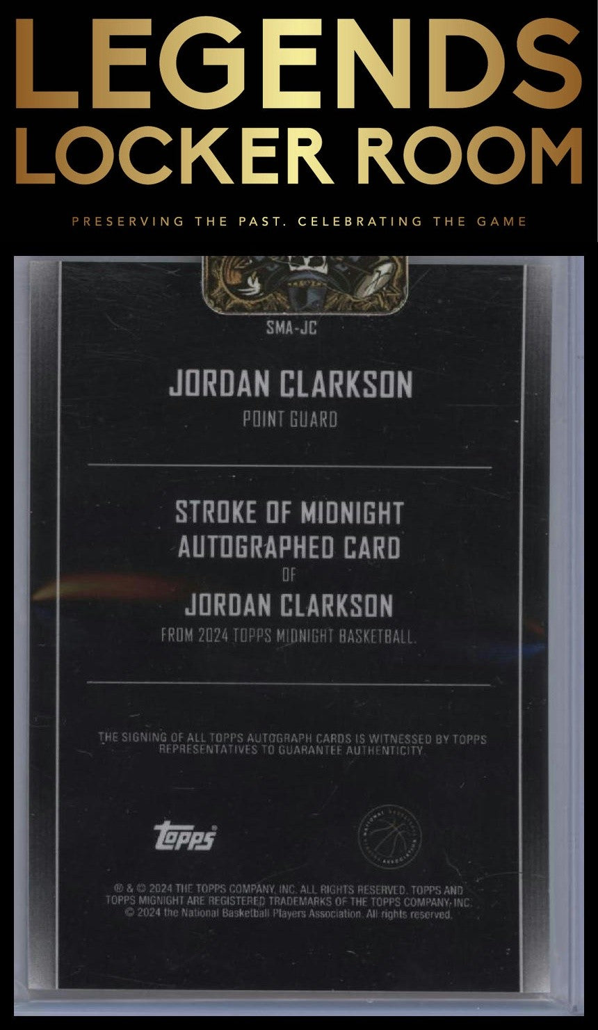 2023-24 Topps Midnight #SMA-JC Jordan Clarkson Stroke of Midnight Autographs