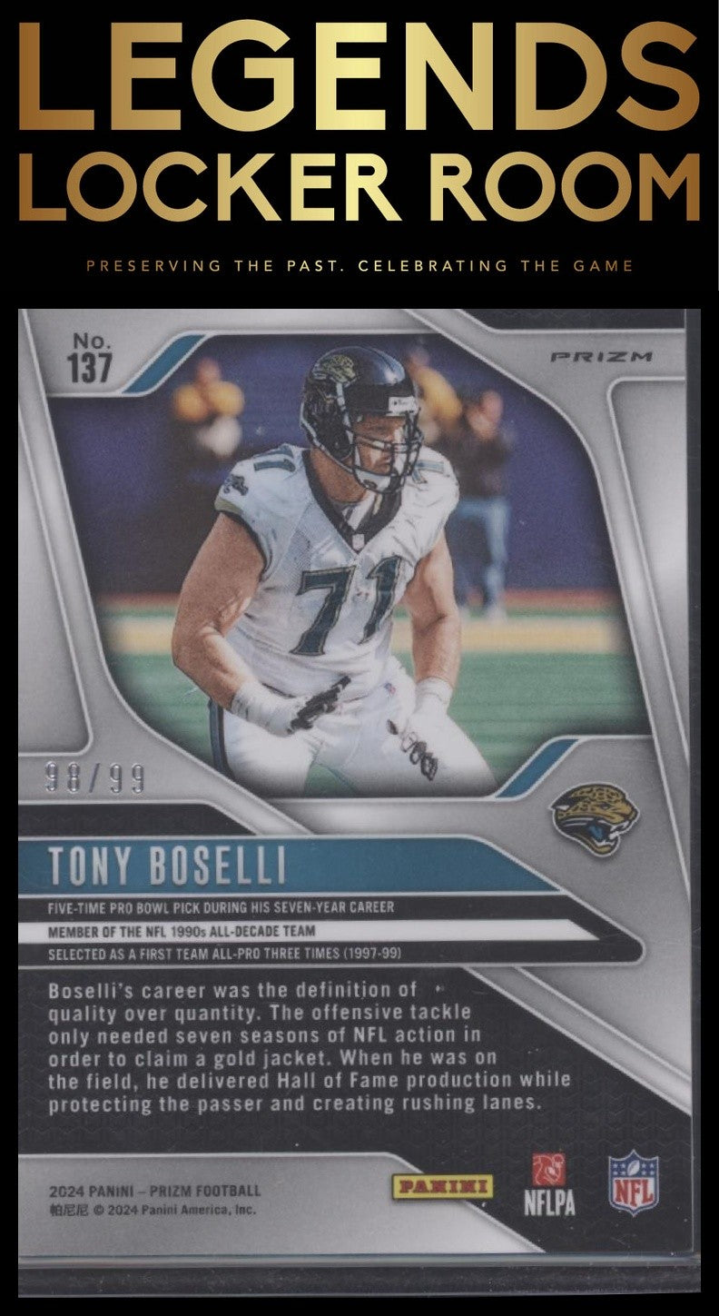 2024 Panini Prizm #137 Tony Boselli Blue Ice #/99