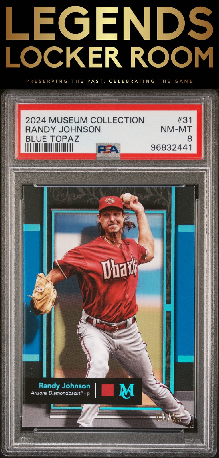 2024 Topps Museum Collection #31 Randy Johnson Blue Topaz PSA 8