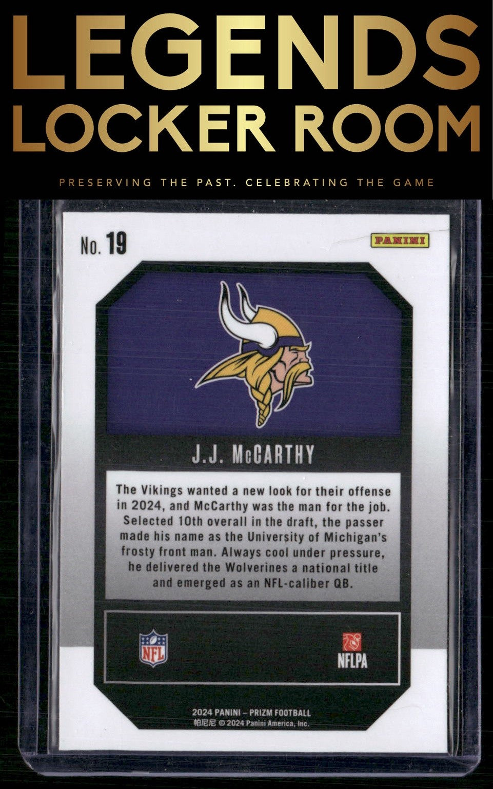 2024 Panini Prizm #19 J.J. McCarthy Emergent