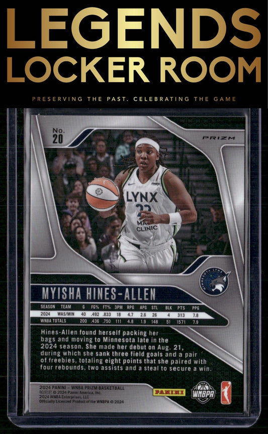 2024 Panini Prizm WNBA #20 Myisha Hines-Allen Silver Prizms