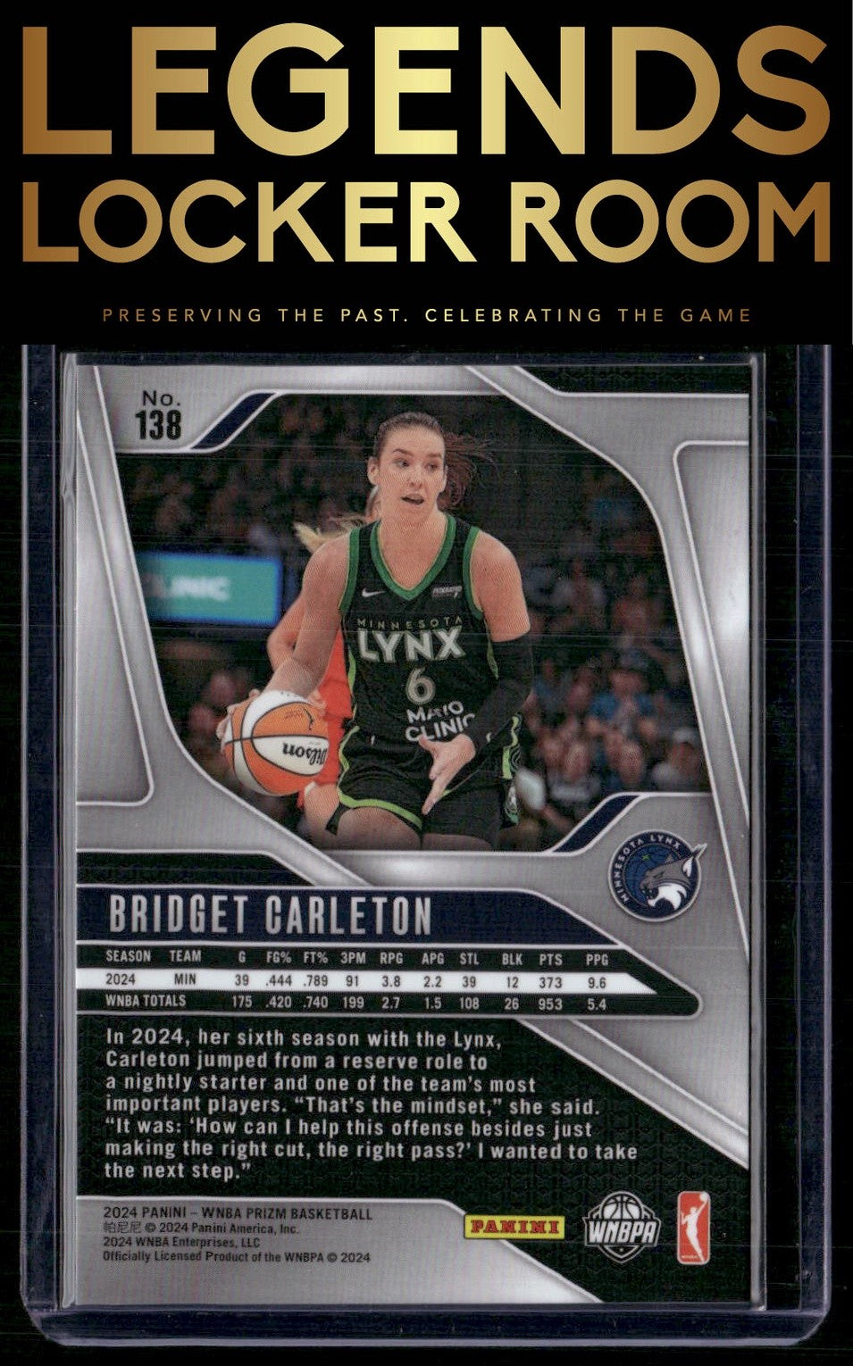 2024 Panini Prizm WNBA #138 Bridget Carleton