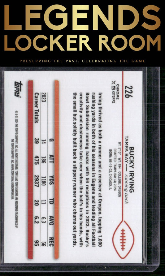 2024 Topps Chrome #226 Bucky Irving Gold Geometric Refractor #/50