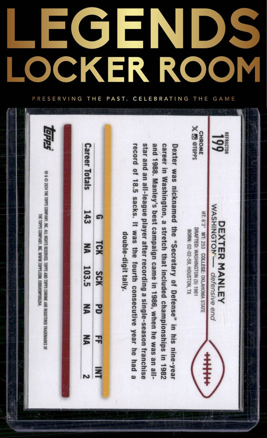 2024 Topps Chrome #199 Dexter Manley Refractor