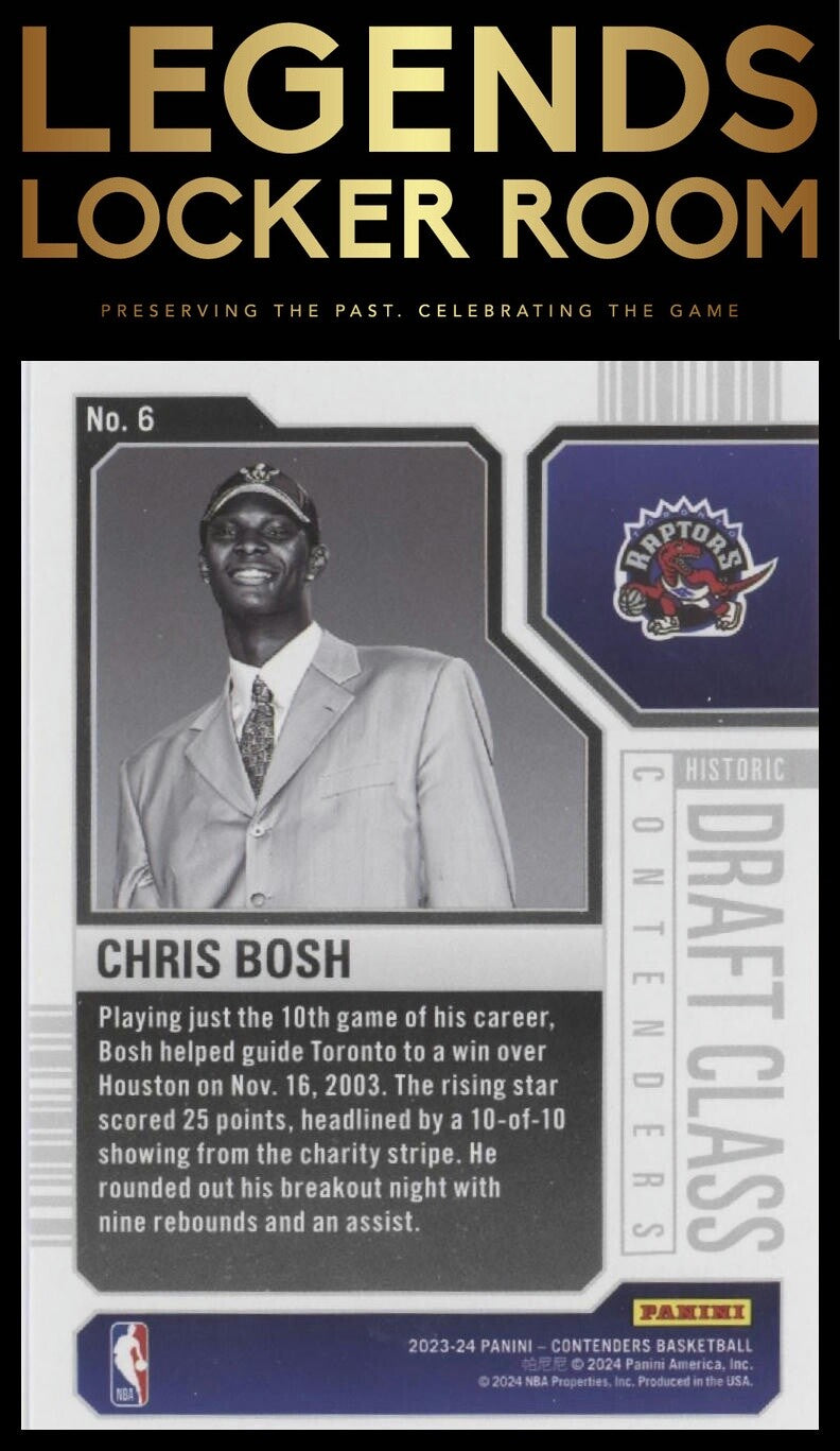 2023 Panini Contenders Chris Bosh Historic Draft Class Contenders