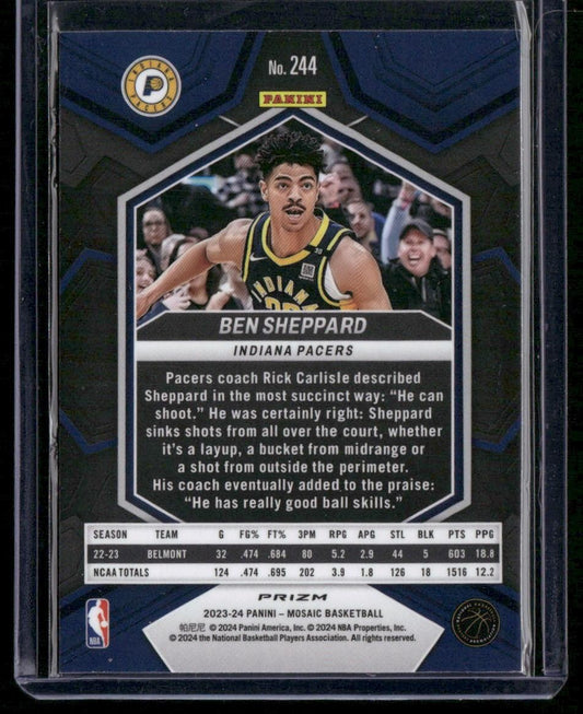 2023-24 Panini Mosaic #244 Ben Sheppard Green
