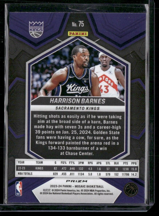 2023-24 Panini Mosaic #75 Harrison Barnes Green