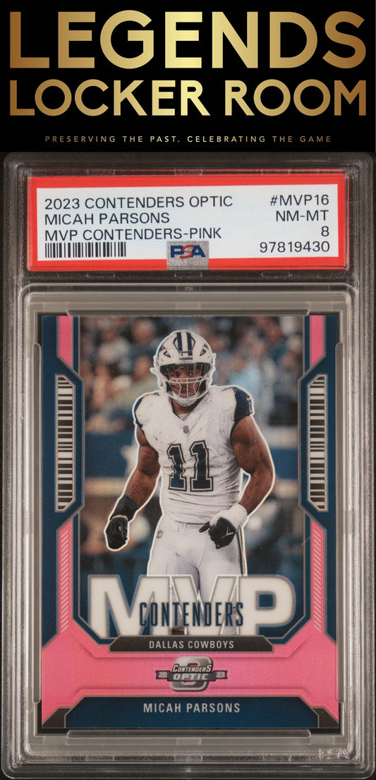 2023 Panini Contenders Optic Mvp Micah Parsons Pink PSA 8