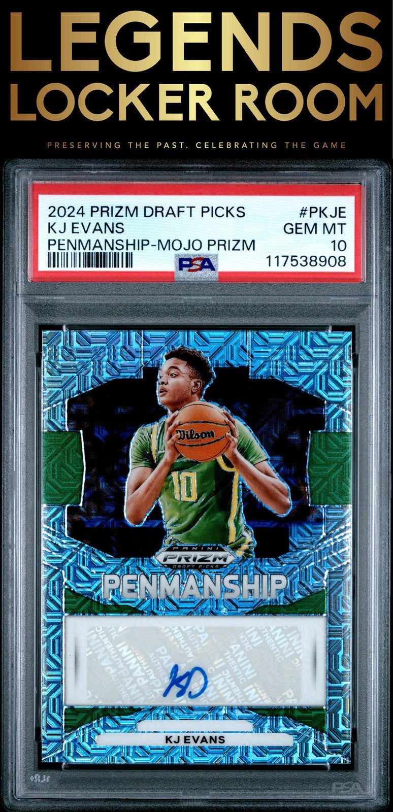 2024 Panini Prizm Draft Picks Penmanship Kj Evans Penmanship-Mojo Prizm PSA 10