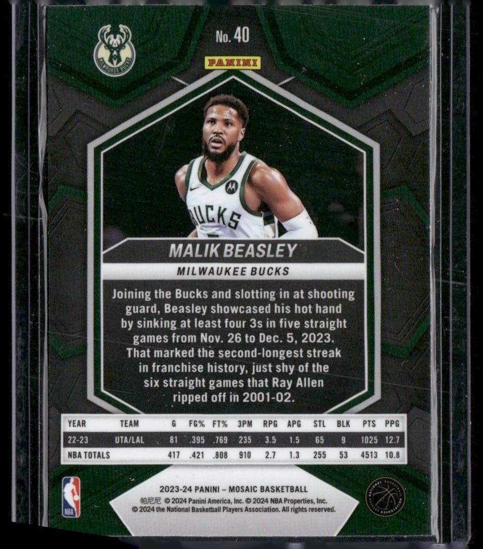 2023-24 Panini Mosaic #40 Malik Beasley