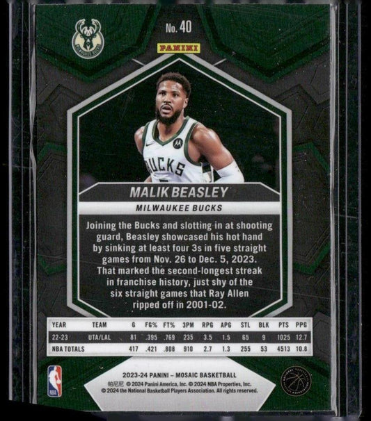 2023-24 Panini Mosaic #40 Malik Beasley