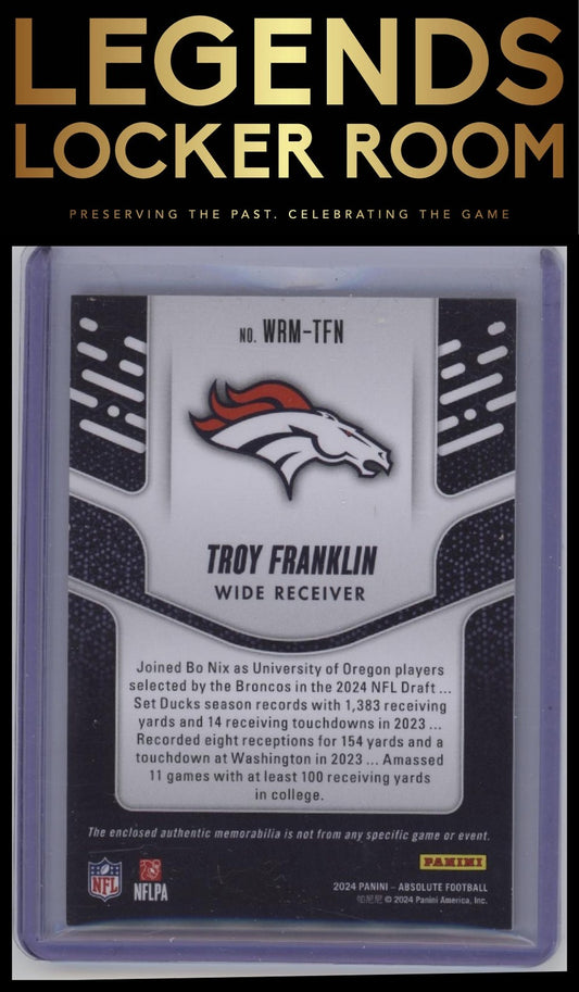 2024 Panini Absolute #WRM-TFN Troy Franklin War Room Materials #/199