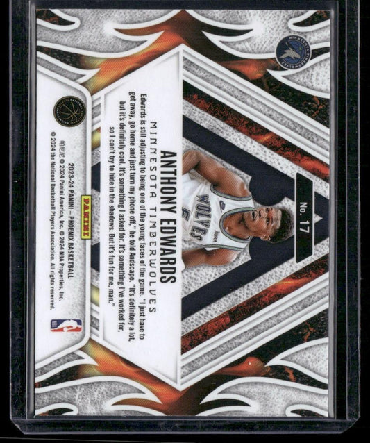 2023-24 Panini Phoenix #17 Anthony Edwards Fire Forged
