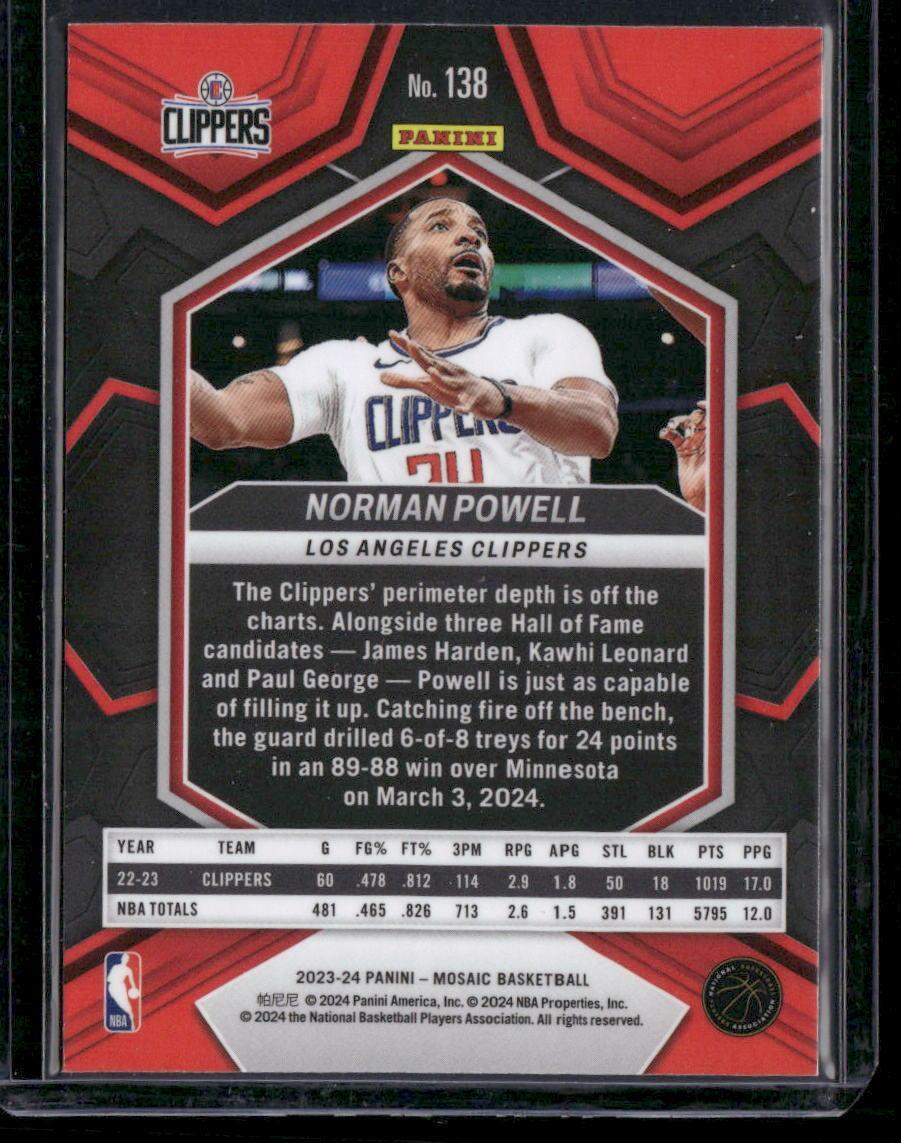 2023-24 Panini Mosaic #138 Norman Powell
