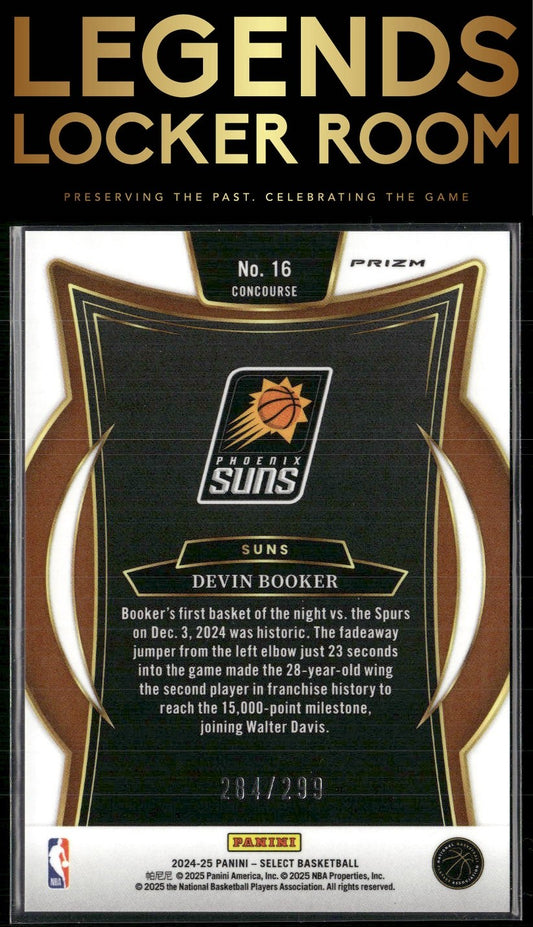 2024-25 Panini Select #16 Devin Booker Light Blue Prizm #/299