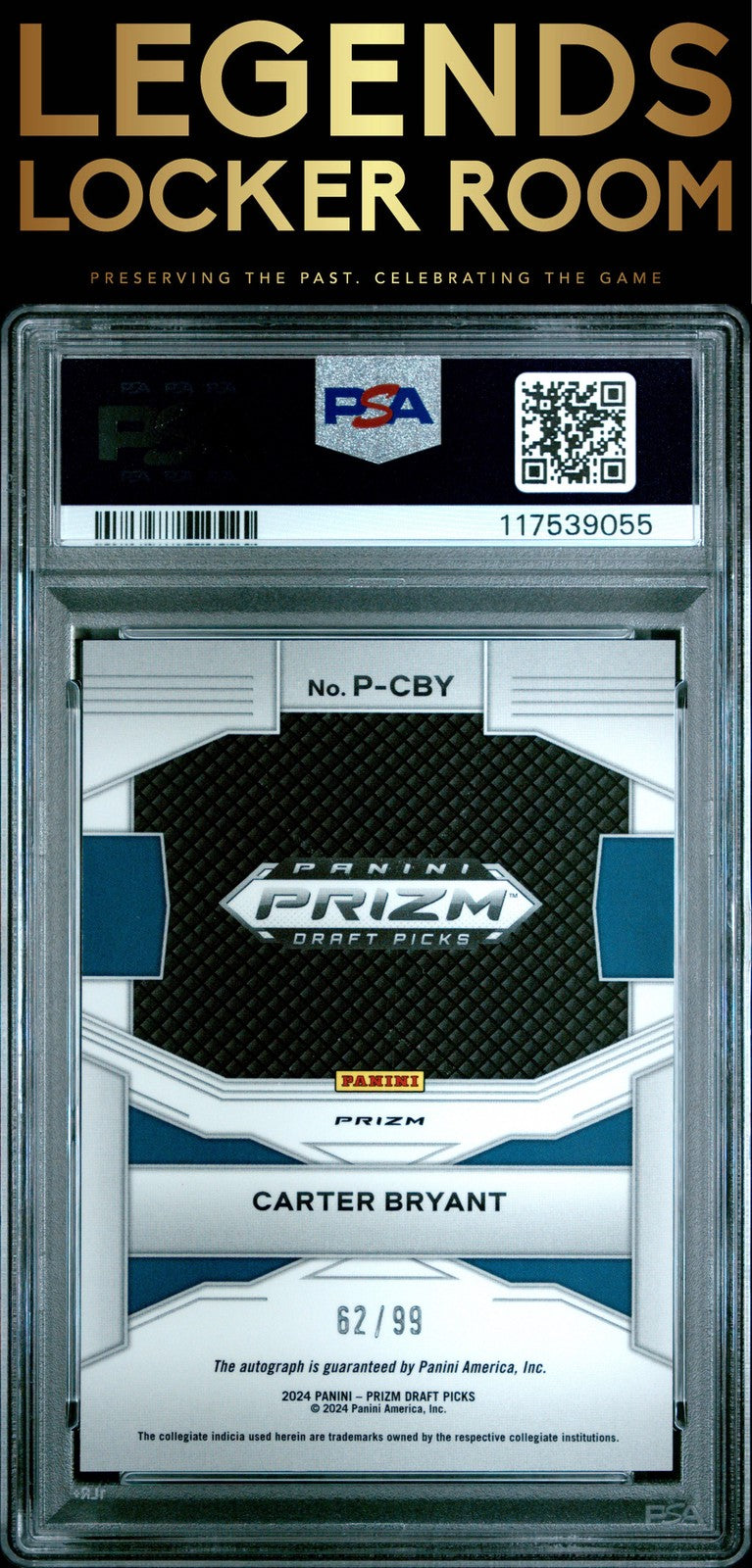 2024 Panini Prizm Draft Picks Penmanship Carter Bryant Purple Ice PSA 10