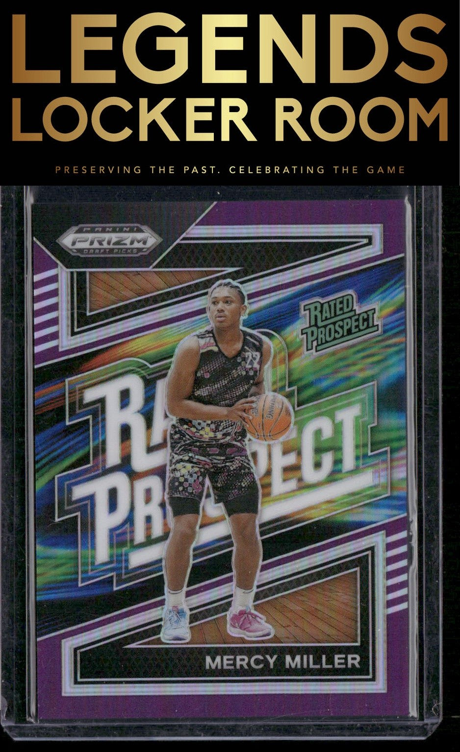 2024 Panini Prizm Draft Picks #4 Mercy Miller Rated Prospect Prizms Purple #/75