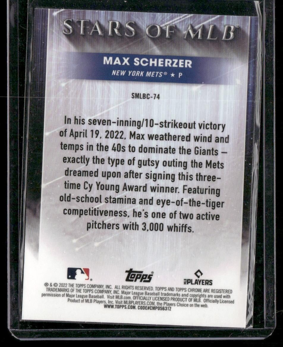 2022 Topps Update #SMLBC-74 Max Scherzer Stars of MLB Chrome