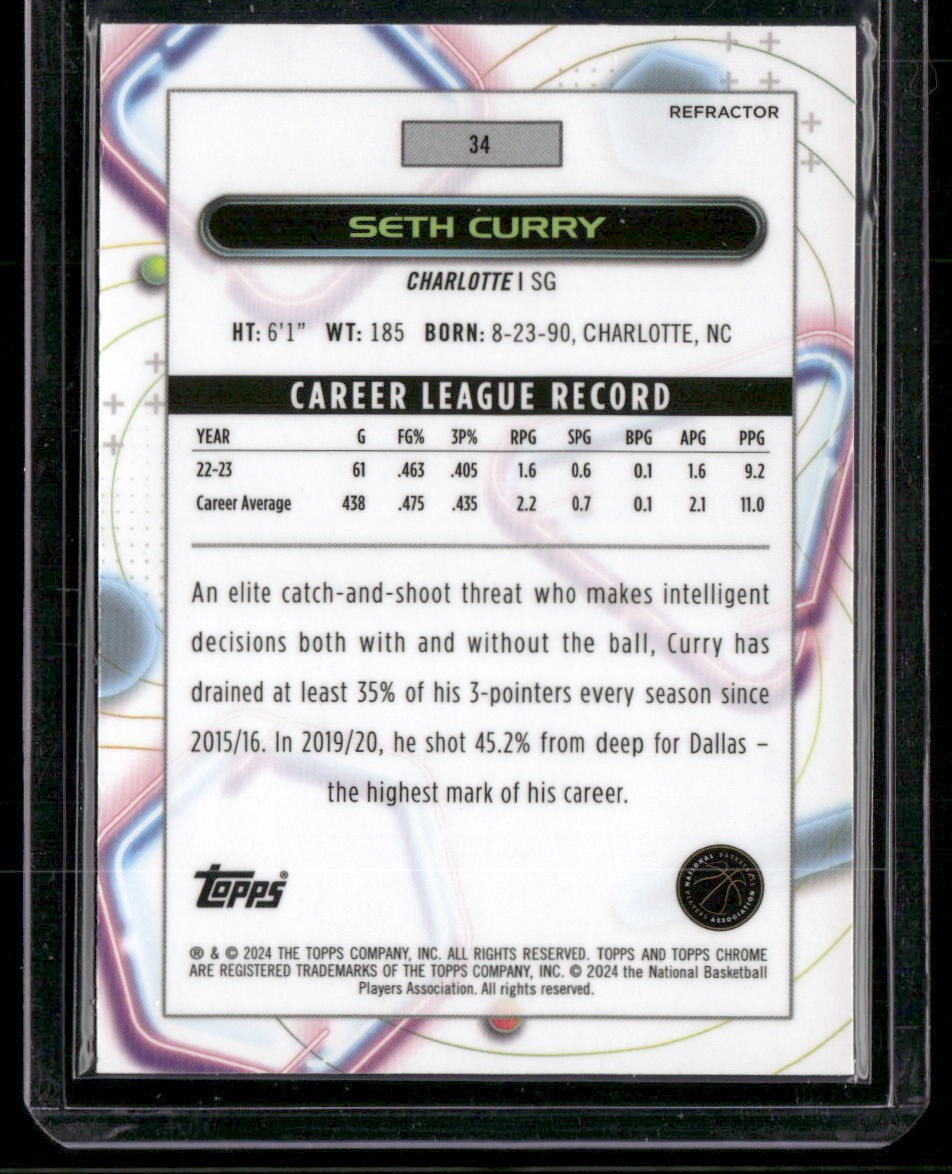 2023-24 Topps Chrome Cosmic #34 Seth Curry Refractors