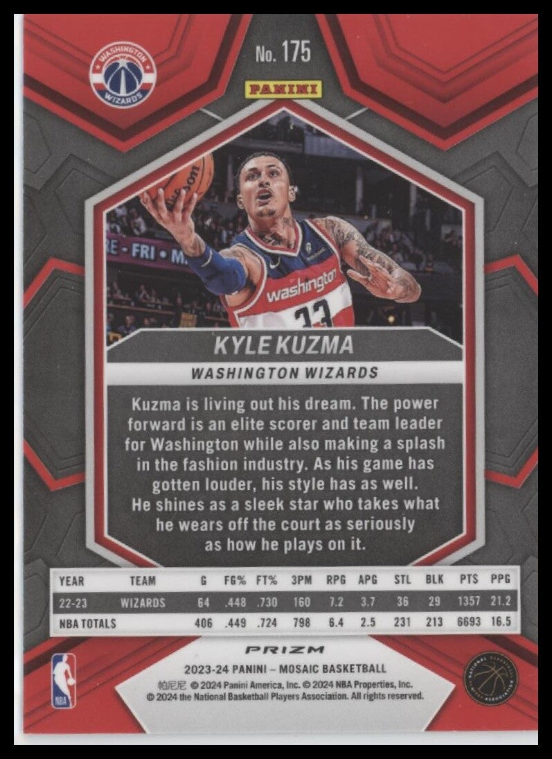 2023-24 Panini Mosaic #175 Kyle Kuzma Silver Disco