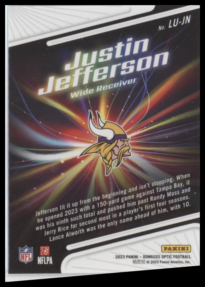 2023 Donruss Optic #LU-JN Justin Jefferson Light It Up!
